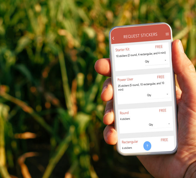 Smart phone agriculture app mock up screen